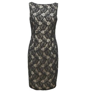 David Meister Evening Black Lace Dress Size 4